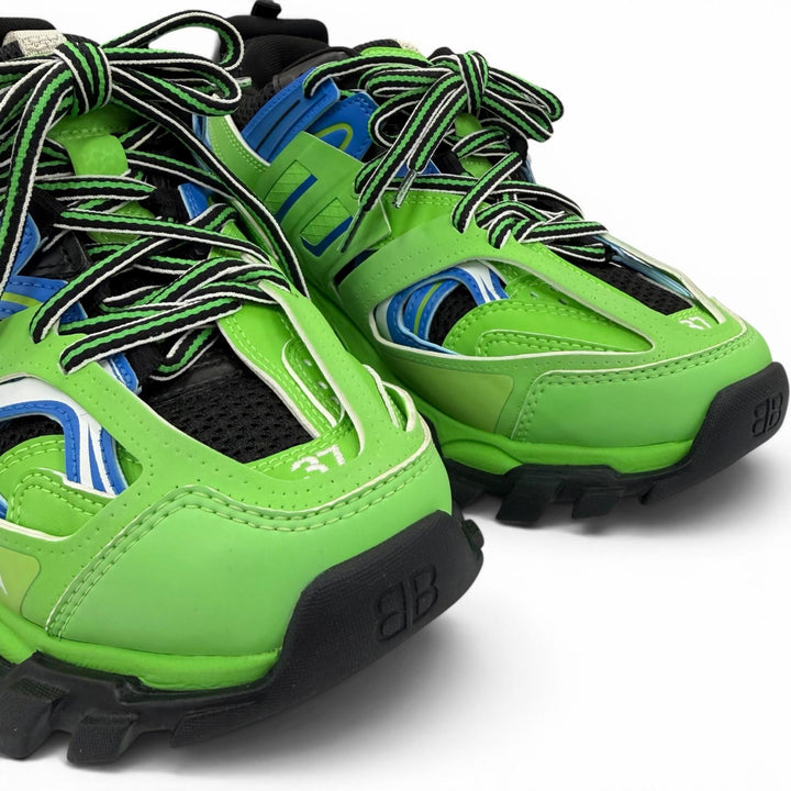 Great BALENCIAGA Low cut sneakers TRACK TRAINERS leather Light green 24.5 542436