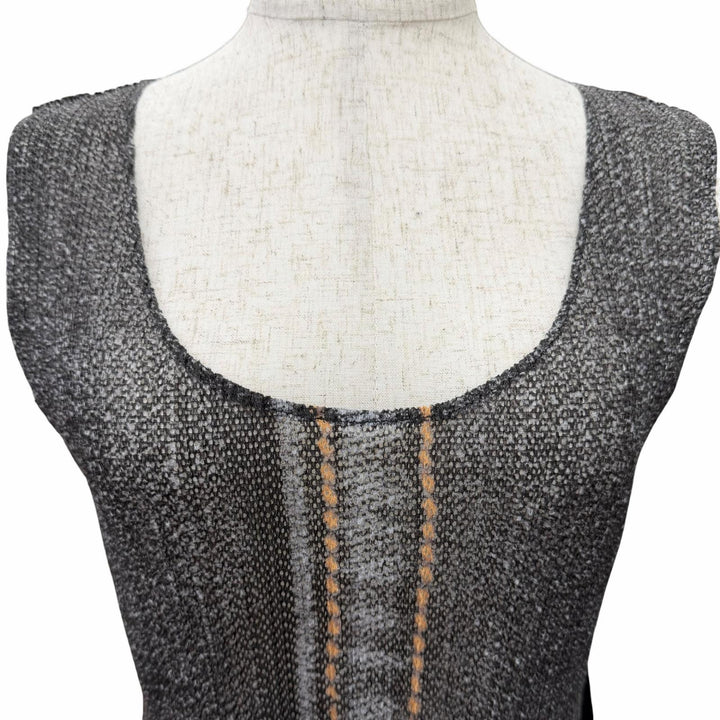 Excellent PLEATS PLEASE tops Denim transfer print mesh sleeveless 4 PP13-JK533