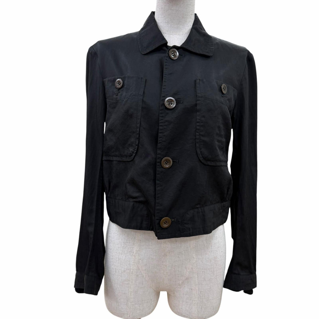Excellent Y's Jacket Linen blend, cropped length black Cupra Women 1