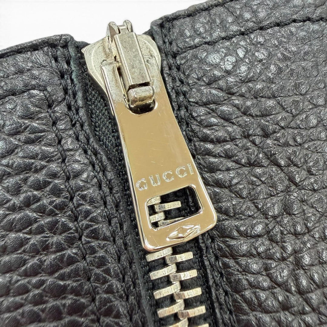 Excellent GUCCI Knee-high boots Mouton black leather Women 37.5