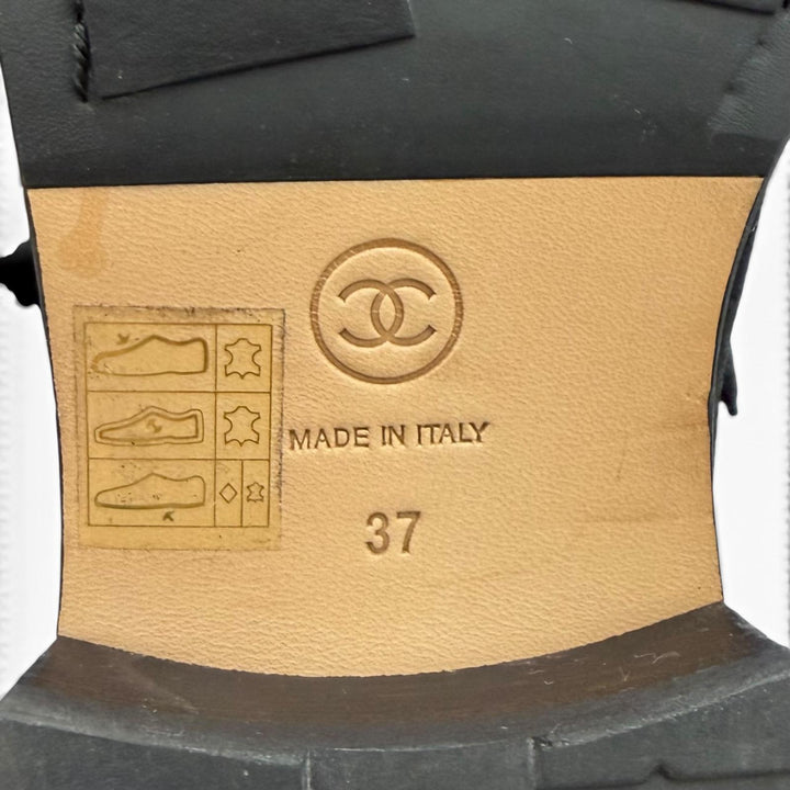 Excellent CHANEL short boots black Suede leather Women 37 G33769