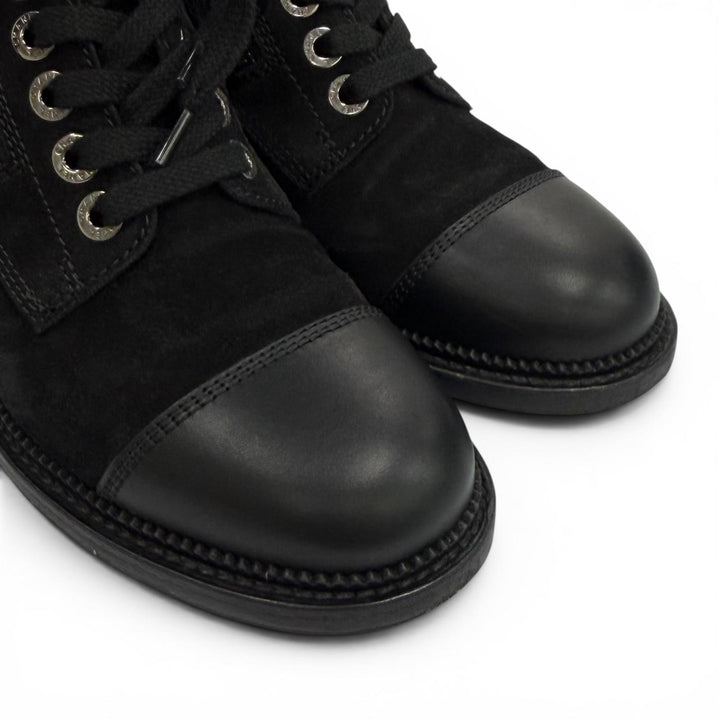 Excellent CHANEL short boots black Suede leather Women 37 G33769