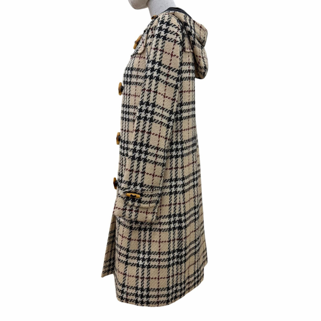 Excellent BURBERRY LONDON Duffel coat Tweed Nova Check, padded 9