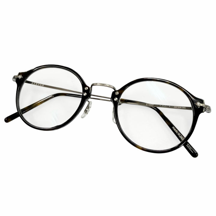 Excellent EYEVAN Glasses 7285 Tortoiseshell Pattern Boston black mens E-0507