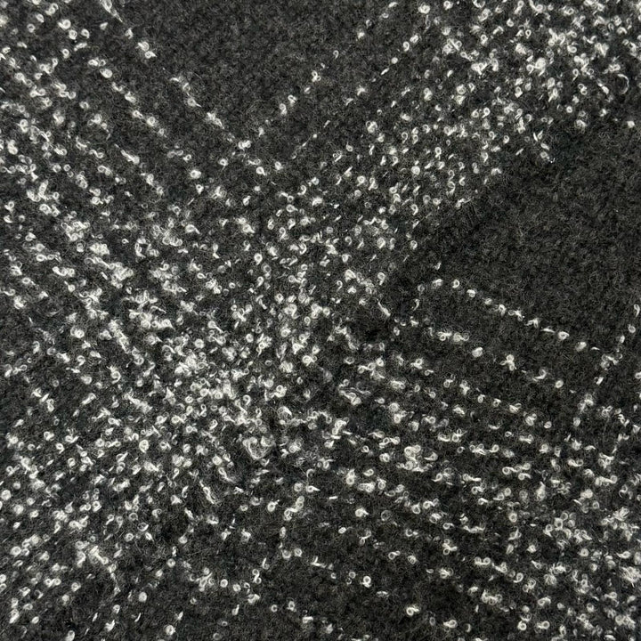 Great CHANEL Scarf COCO Mark Tweed Long black cashmere Women