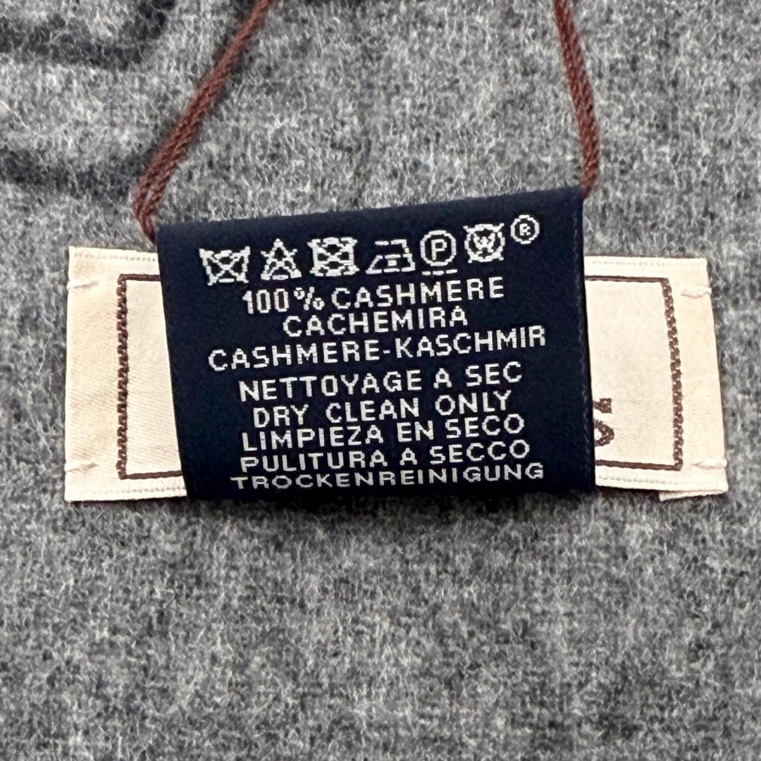 Pristine HERMES Scarf Tête à tête equestre Horse fringe Charcoal gray