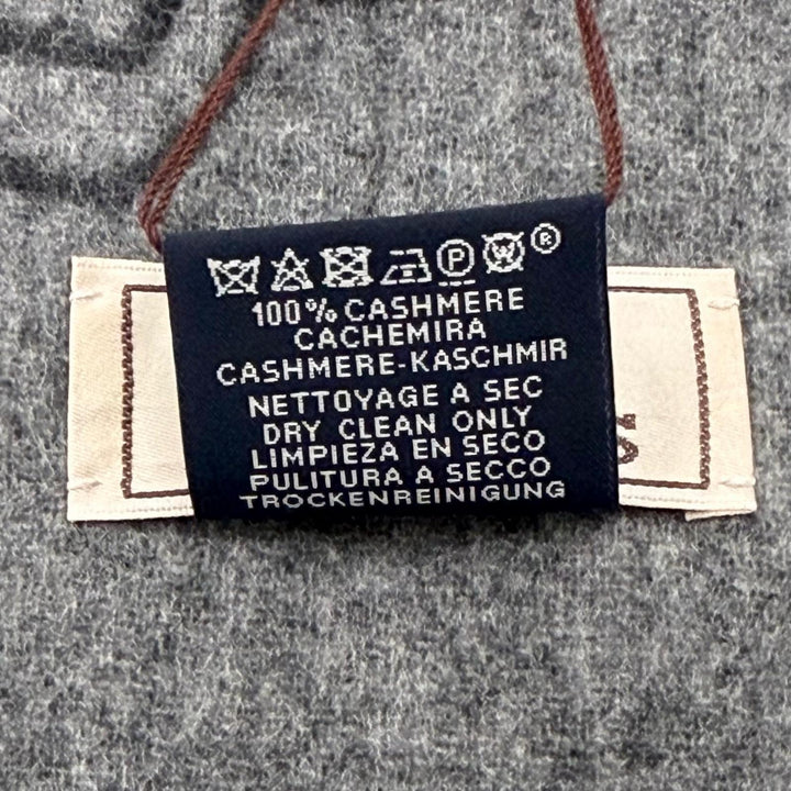 Pristine HERMES Scarf Tête à tête equestre Horse fringe Charcoal gray