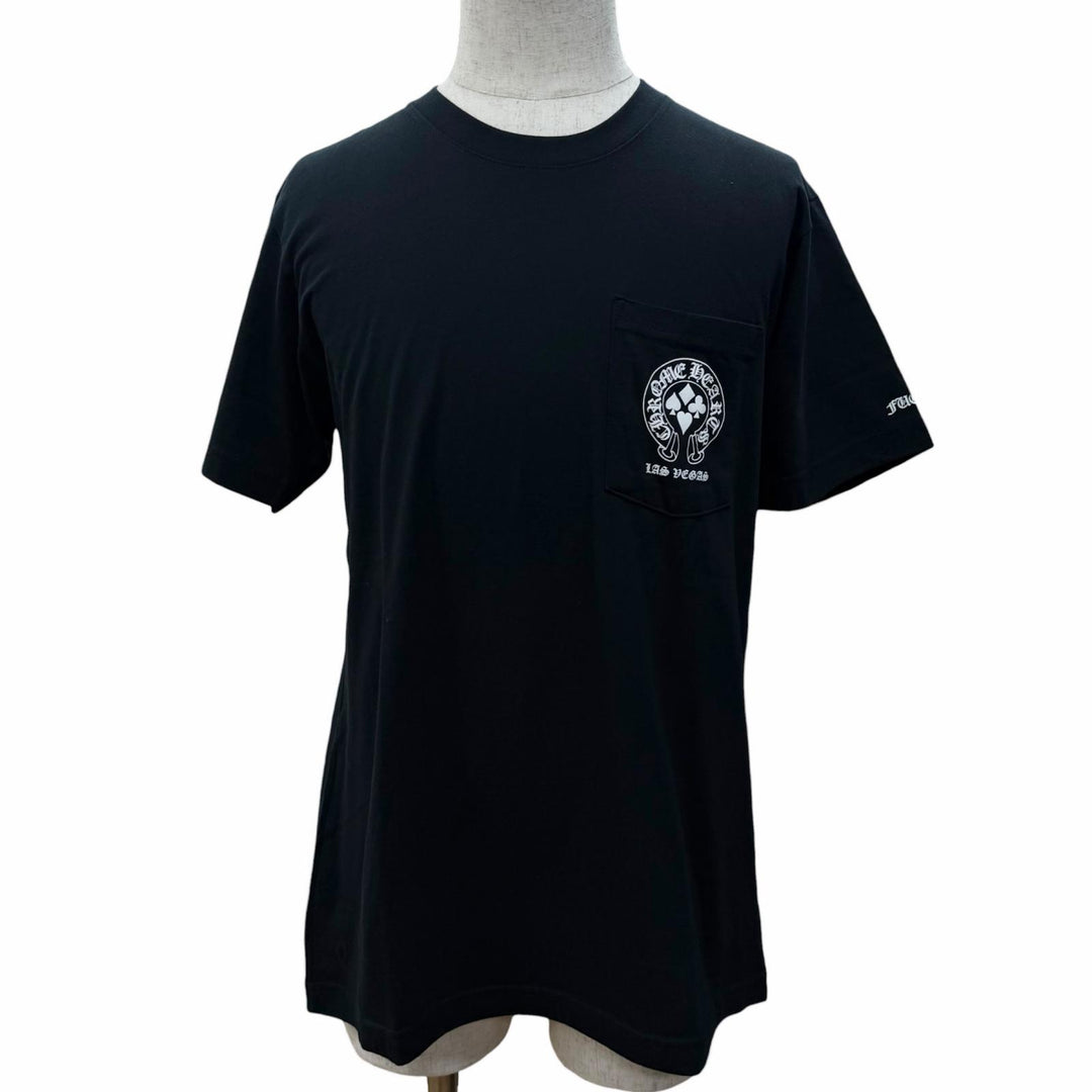 Excellent CHROME HEARTS Short sleeve T-shirt Horseshoe logo print