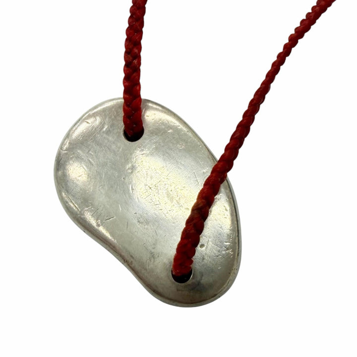 Great YA-JI Necklace Antique turquoise waxed cord Silver Turquoise mens