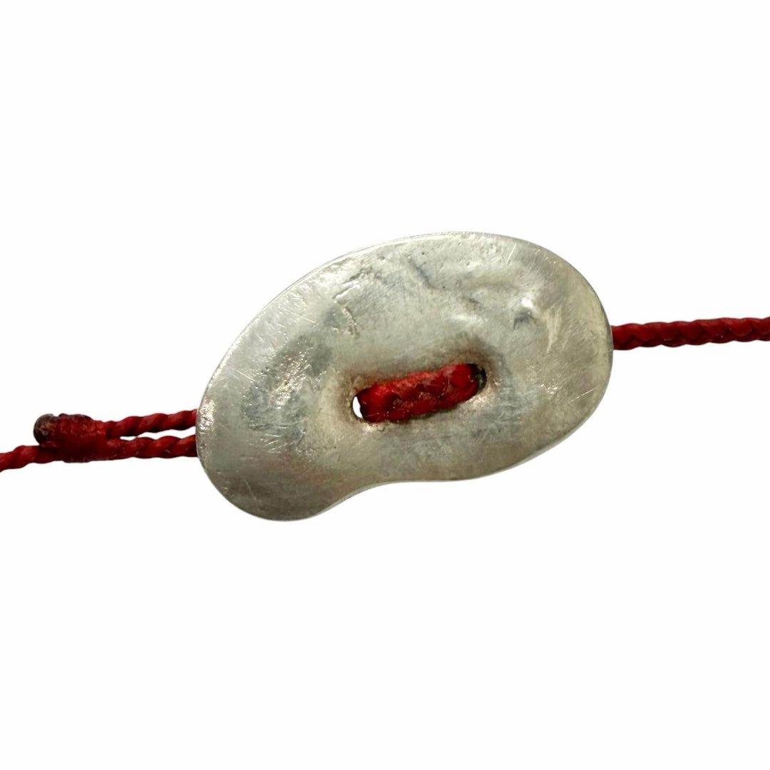 Great YA-JI Necklace Antique turquoise waxed cord Silver Turquoise mens