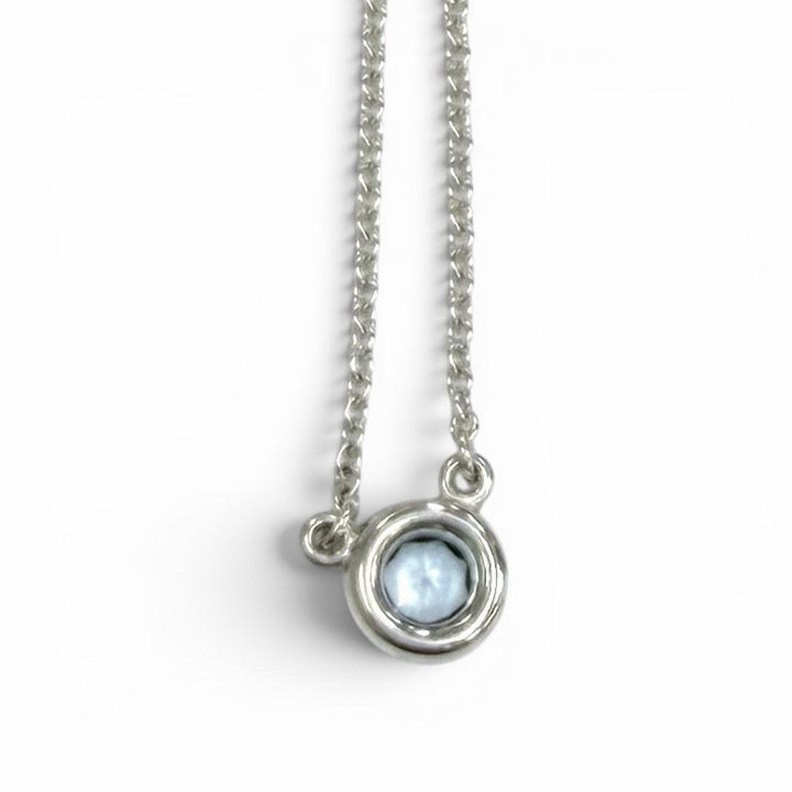 Excellent TIFFANY&Co. Necklace Color by the Yard Aquamarine Pendant 0.13ct AG925