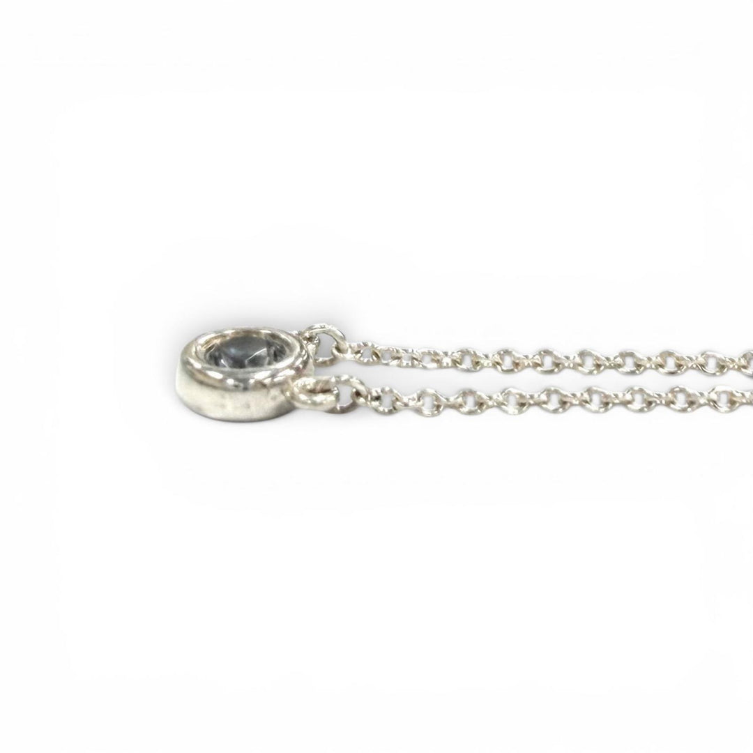 Excellent TIFFANY&Co. Necklace Color by the Yard Aquamarine Pendant 0.13ct AG925