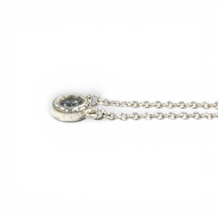 Excellent TIFFANY&Co. Necklace Color by the Yard Aquamarine Pendant 0.13ct AG925
