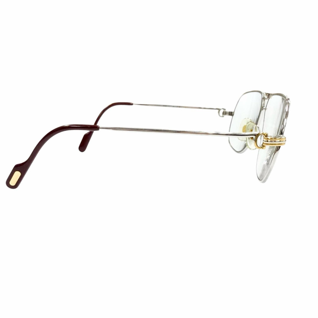 Very Good Cartier Glasses Trinity Two Bridges Silver mens