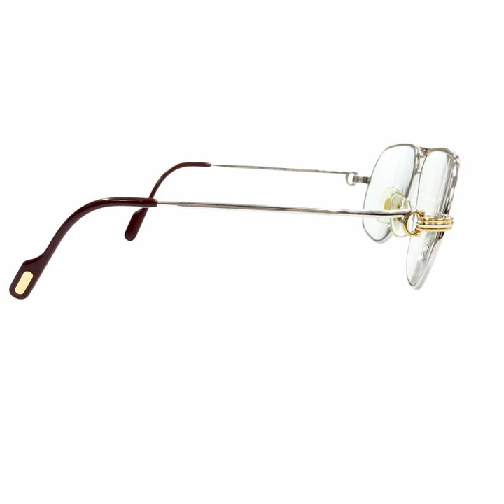 Very Good Cartier Glasses Trinity Two Bridges Silver mens