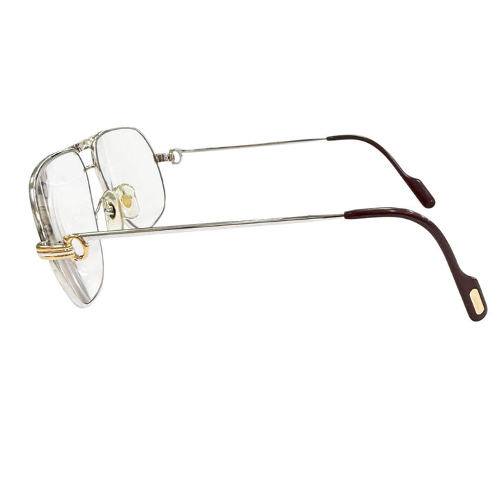 Very Good Cartier Glasses Trinity Two Bridges Silver mens