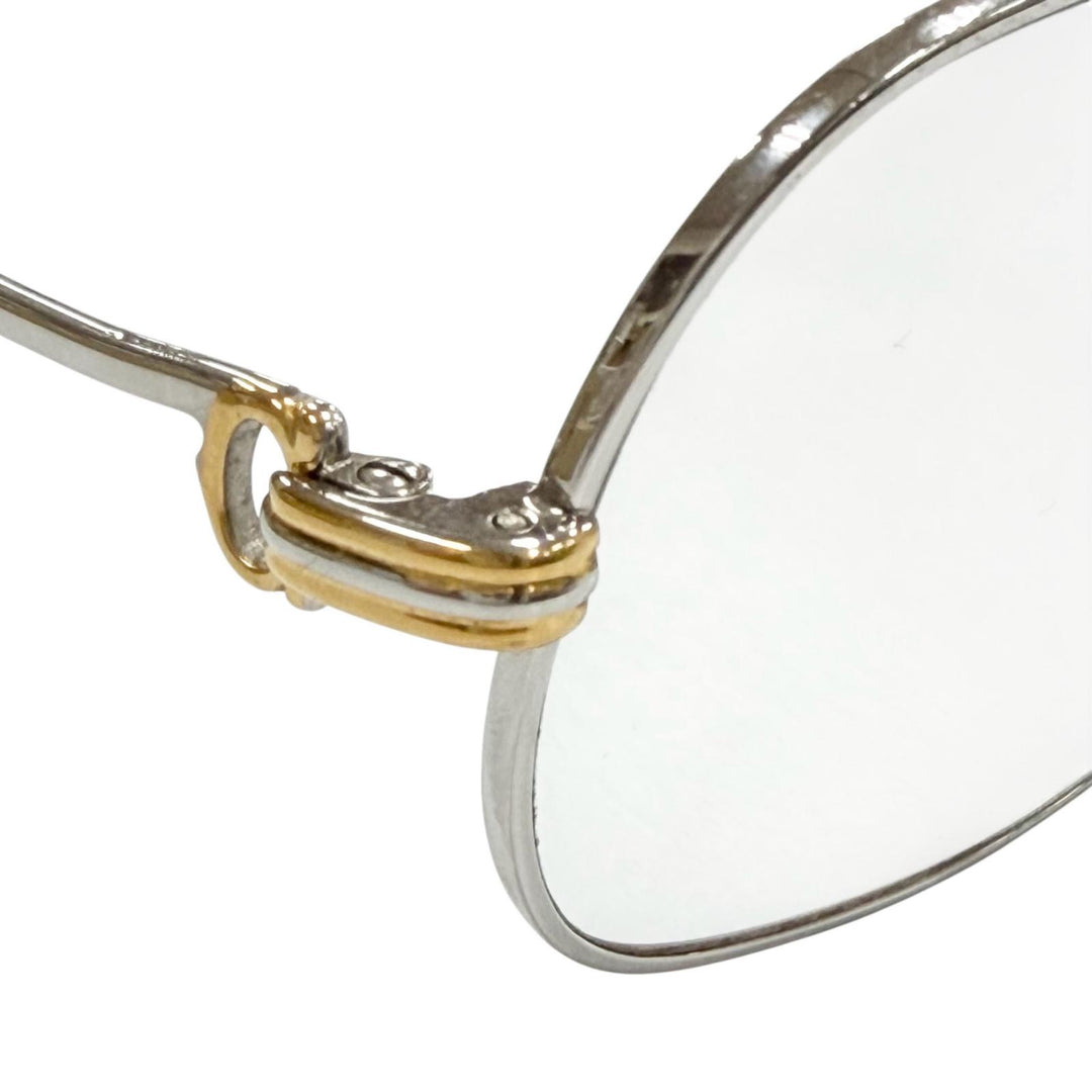 Very Good Cartier Glasses Trinity Two Bridges Silver mens