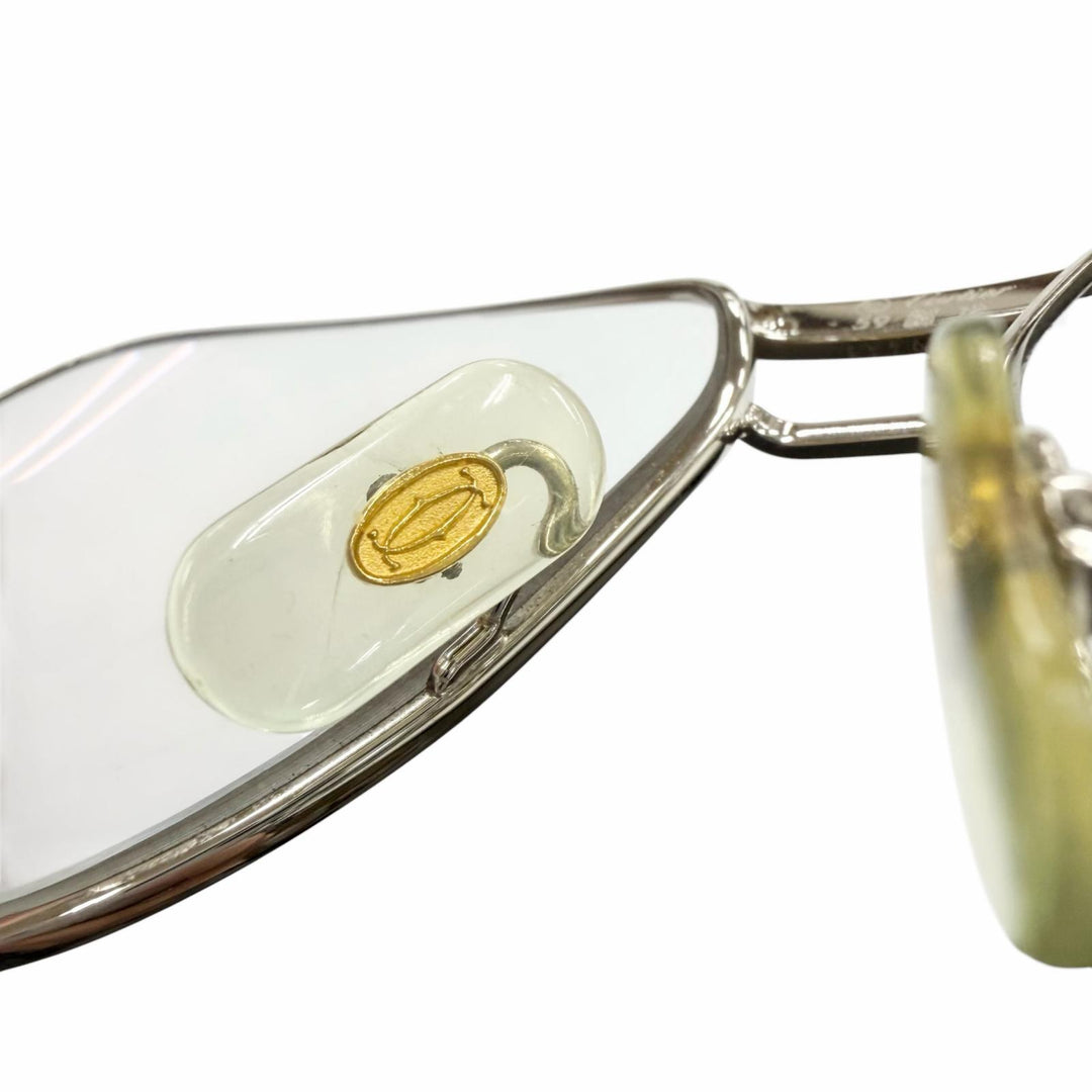 Very Good Cartier Glasses Trinity Two Bridges Silver mens