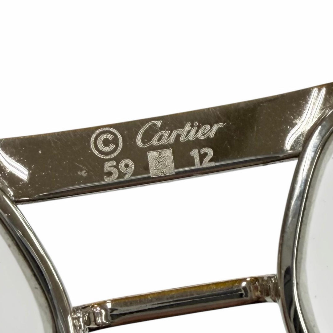 Very Good Cartier Glasses Trinity Two Bridges Silver mens