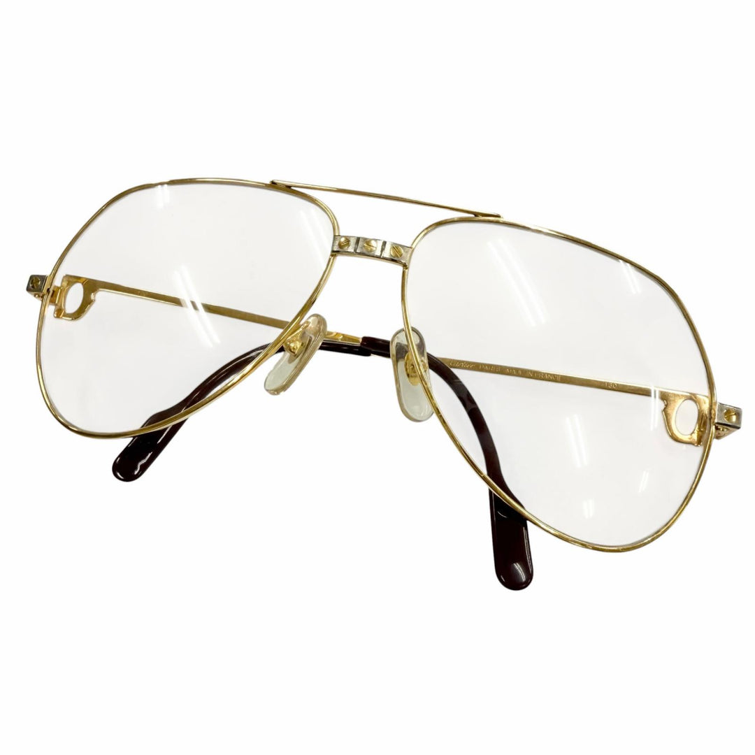 Great Cartier Glasses Santos Two Bridges Teardrop gold mens