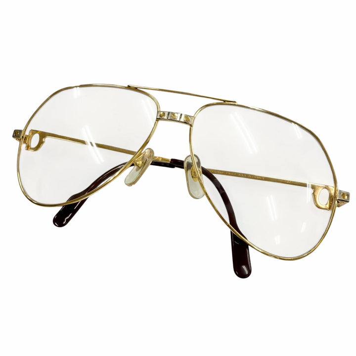 Great Cartier Glasses Santos Two Bridges Teardrop gold mens