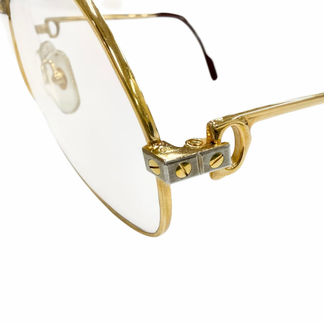 Great Cartier Glasses Santos Two Bridges Teardrop gold mens