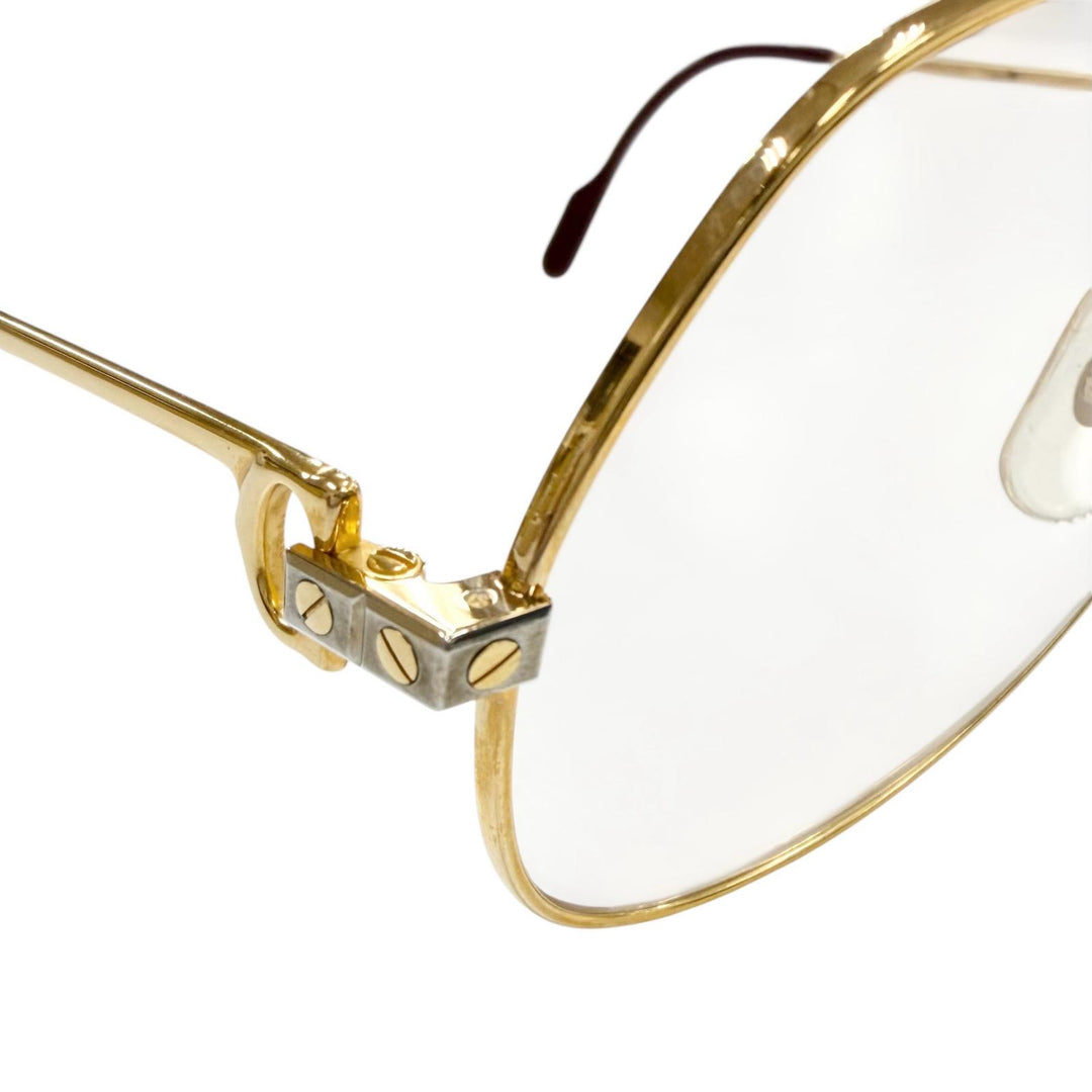 Great Cartier Glasses Santos Two Bridges Teardrop gold mens