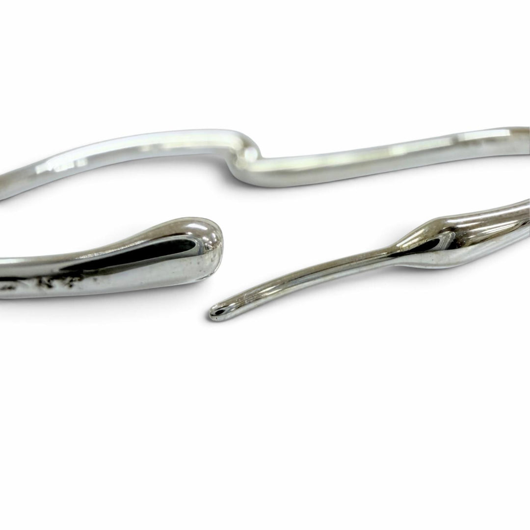Excellent TIFFANY&Co. Pierce open heart hoop earrings small Silver AG925 Women