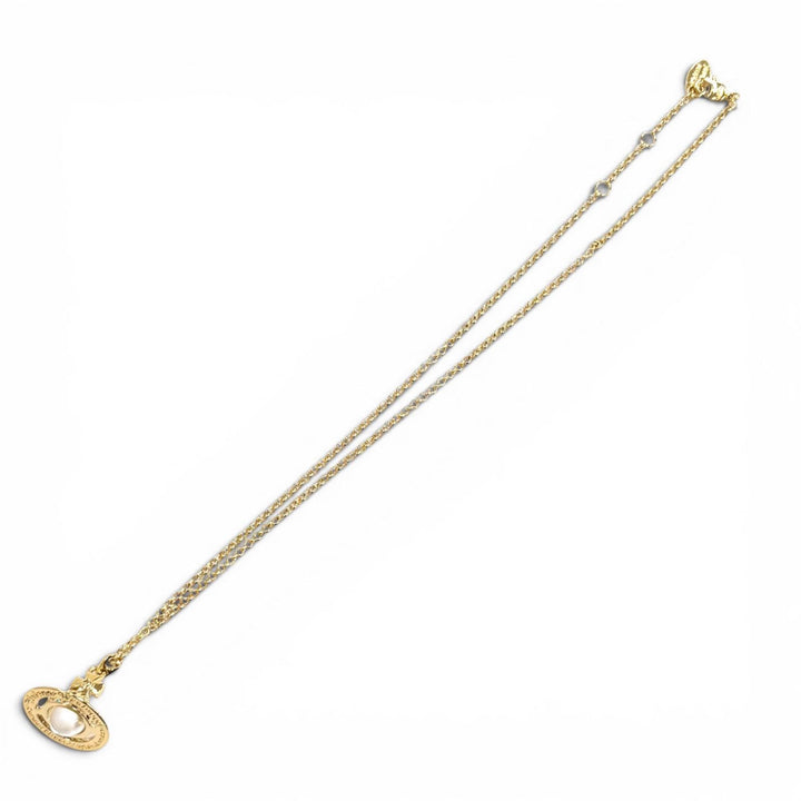 Excellent Vivienne Westwood Necklace NEW TINY ORB Rhinestone gold Women