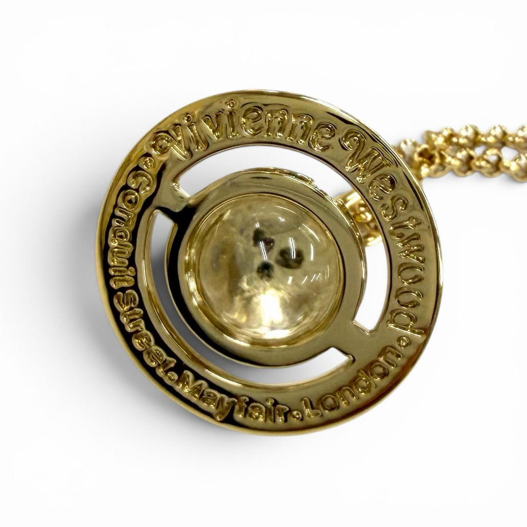 Excellent Vivienne Westwood Necklace NEW TINY ORB Rhinestone gold Women