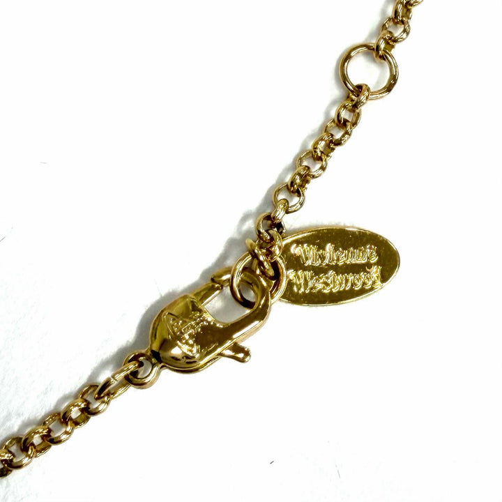 Excellent Vivienne Westwood Necklace NEW TINY ORB Rhinestone gold Women