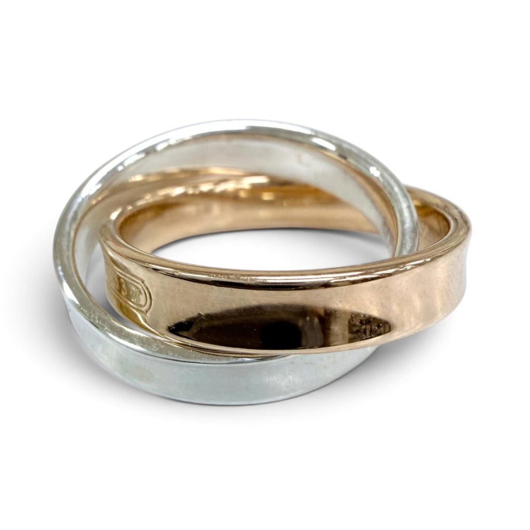 Excellent TIFFANY&Co. ring Interlocking Circle Ring combination Yellow Gold 750
