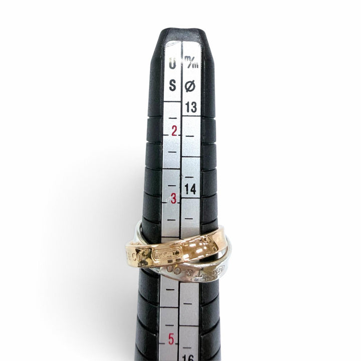 Excellent TIFFANY&Co. ring Interlocking Circle Ring combination Yellow Gold 750