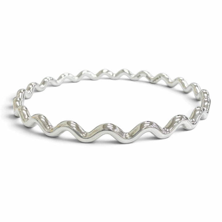 Excellent TIFFANY&Co. Zigzag Wave Bangle Bracelet accessories Silver 925 Women
