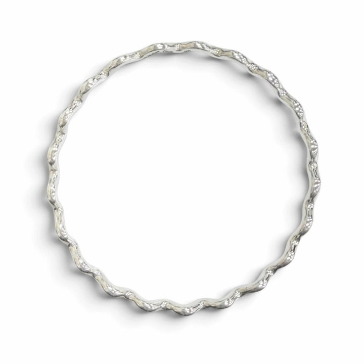 Excellent TIFFANY&Co. Zigzag Wave Bangle Bracelet accessories Silver 925 Women
