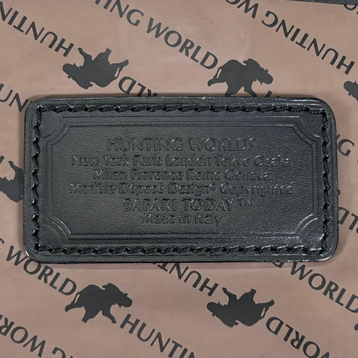 Excellent HUNTING WORLD Messenger bag Safari Today black leather mens