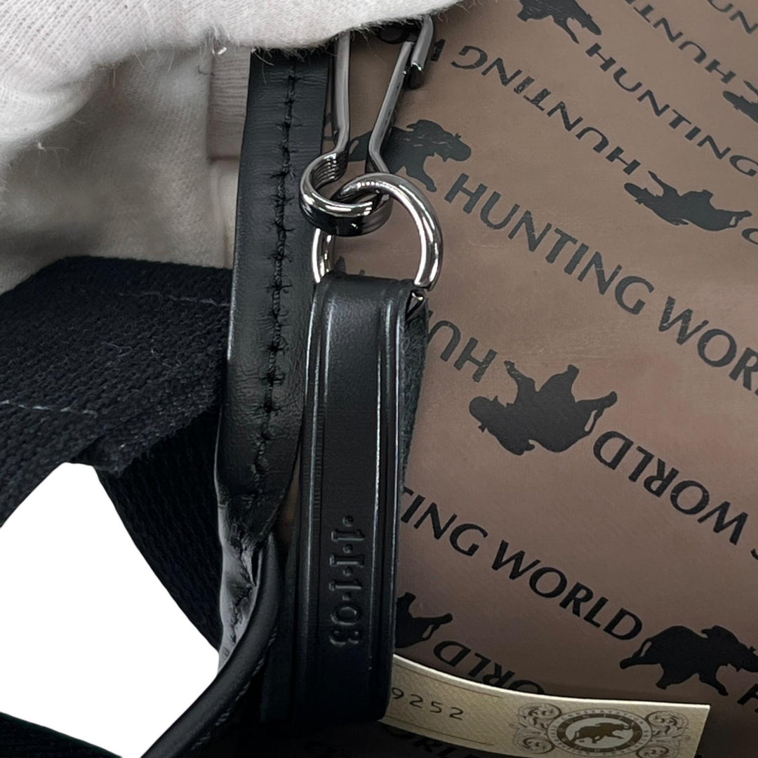 Excellent HUNTING WORLD Messenger bag Safari Today black leather mens