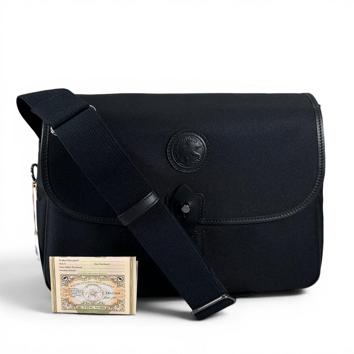 Excellent HUNTING WORLD Messenger bag Safari Today black leather mens