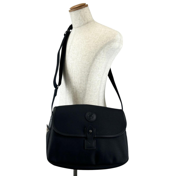 Excellent HUNTING WORLD Messenger bag Safari Today black leather mens