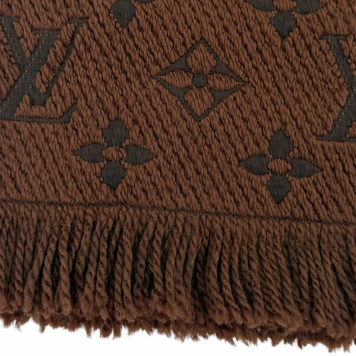 Very Good LOUIS VUITTON Scarf Esharp Logomania Brown wool Women 413287