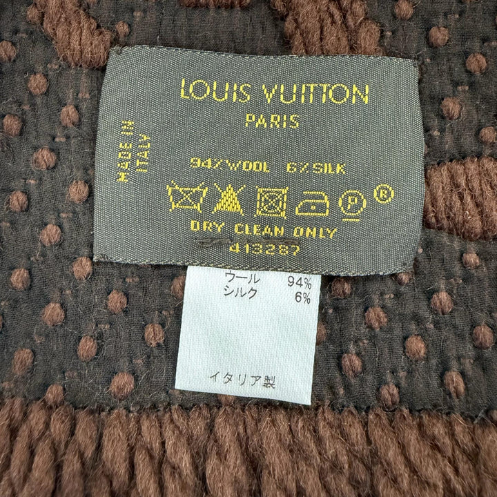 Very Good LOUIS VUITTON Scarf Esharp Logomania Brown wool Women 413287