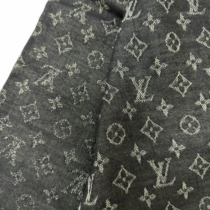 Great LOUIS VUITTON Scarf Etol Monogram Large format stall shawl black