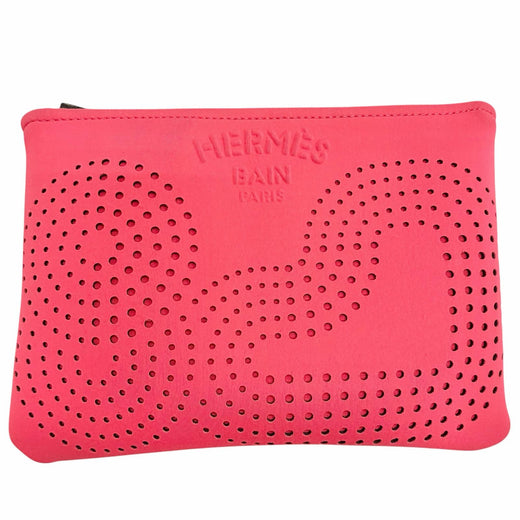 Great HERMES Cosmetics Pouch Neo Banzen au Soleil Pouch pink polyamide Women