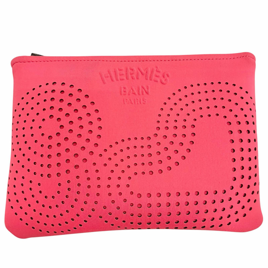 Great HERMES Cosmetics Pouch Neo Banzen au Soleil Pouch pink polyamide Women