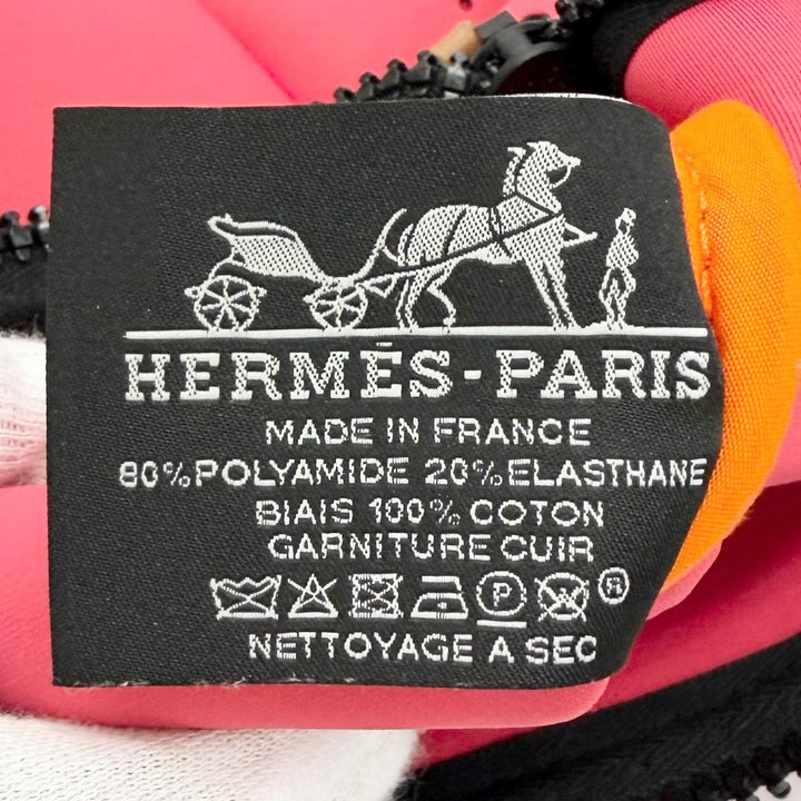 Great HERMES Cosmetics Pouch Neo Banzen au Soleil Pouch pink polyamide Women