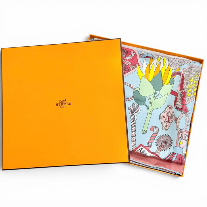 Pristine HERMES scarf The Ombrelle and the Duels Kare 90 double face 903464S
