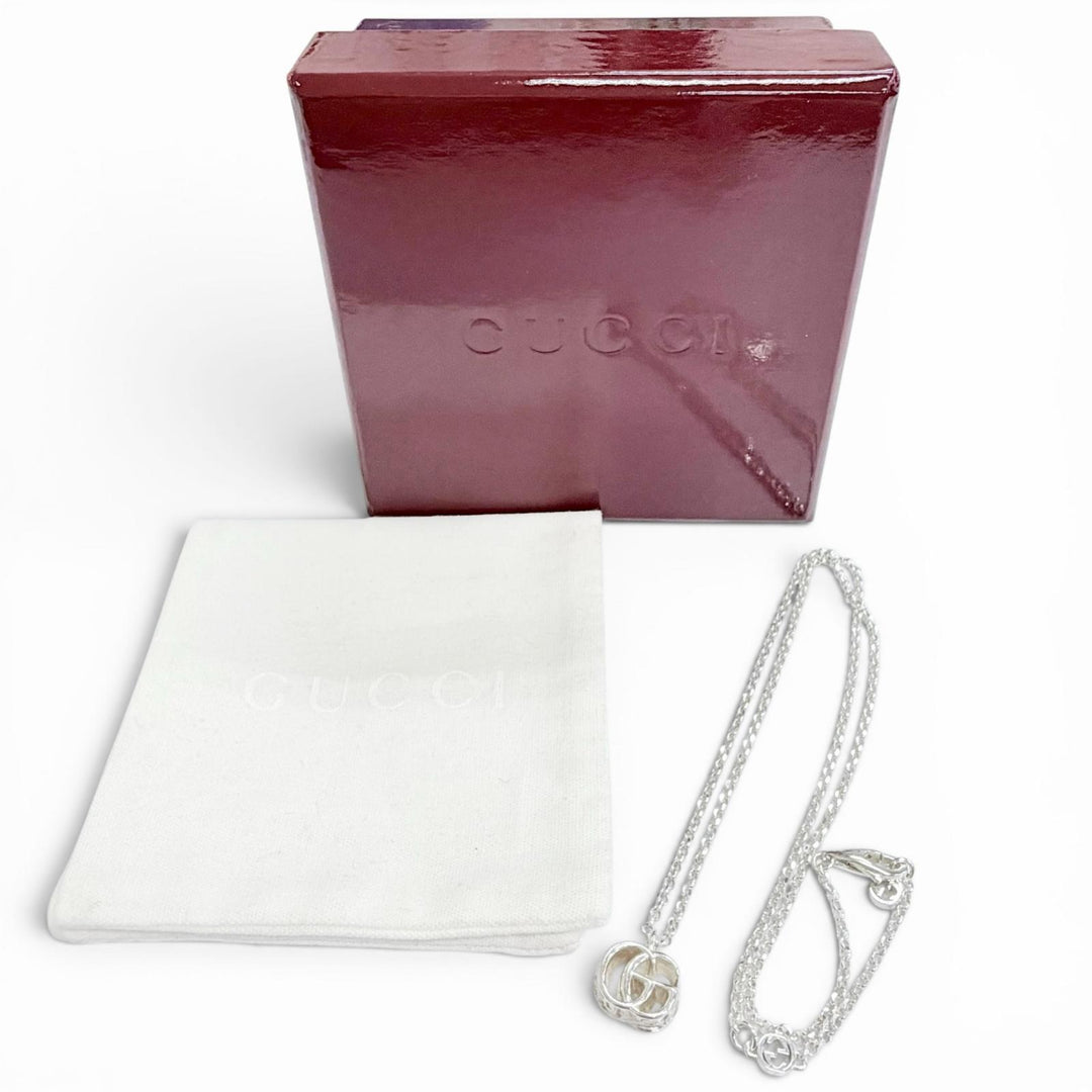 Excellent GUCCI Necklace Double G Necklace Silver 925 Women 770724