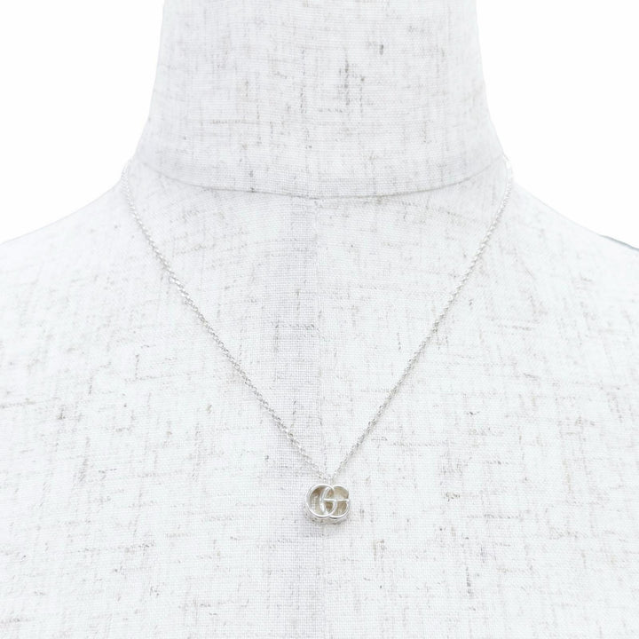 Excellent GUCCI Necklace Double G Necklace Silver 925 Women 770724