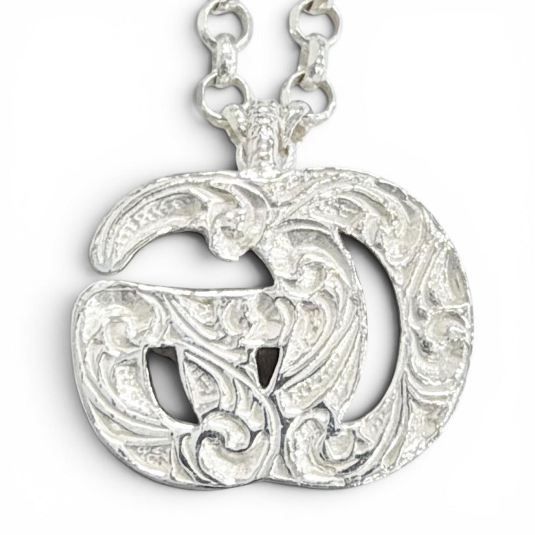 Excellent GUCCI Necklace Double G Necklace Silver 925 Women 770724