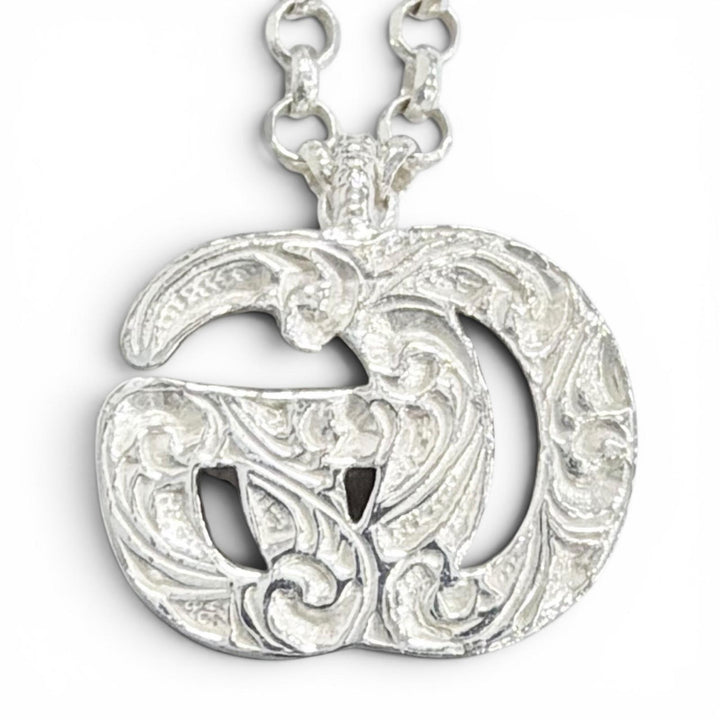 Excellent GUCCI Necklace Double G Necklace Silver 925 Women 770724
